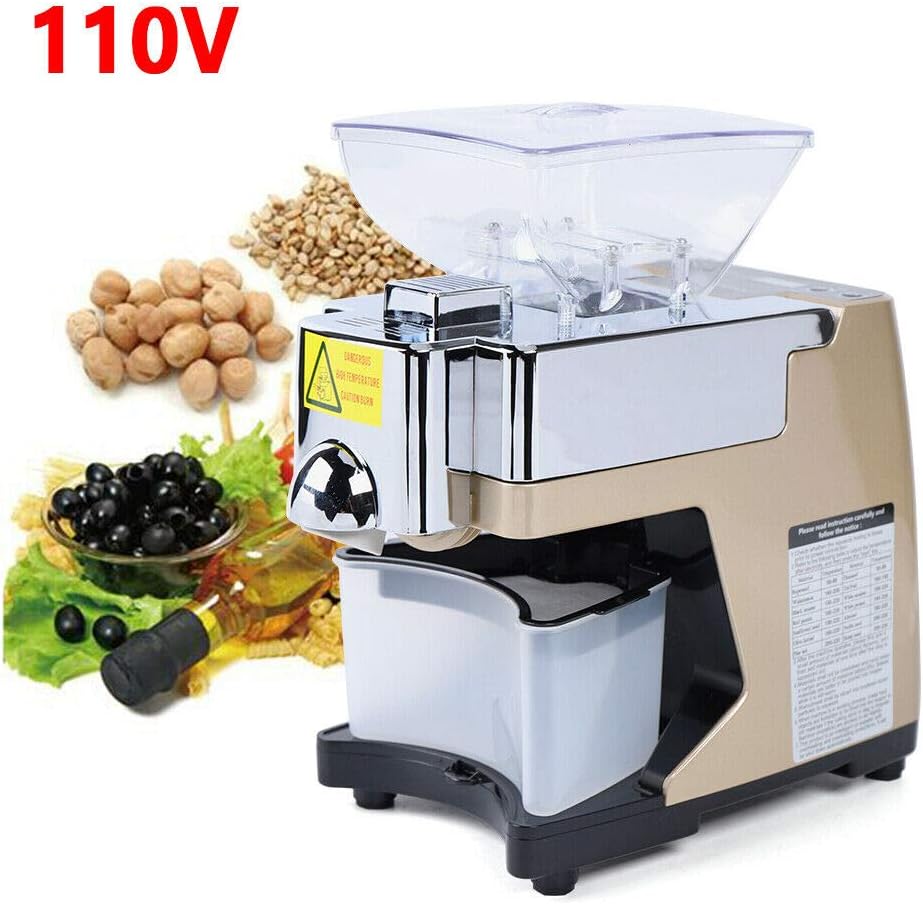 Oil Press Machine 110V 450W Stainless Steel, Hot & Cold Oil Extractor P75478