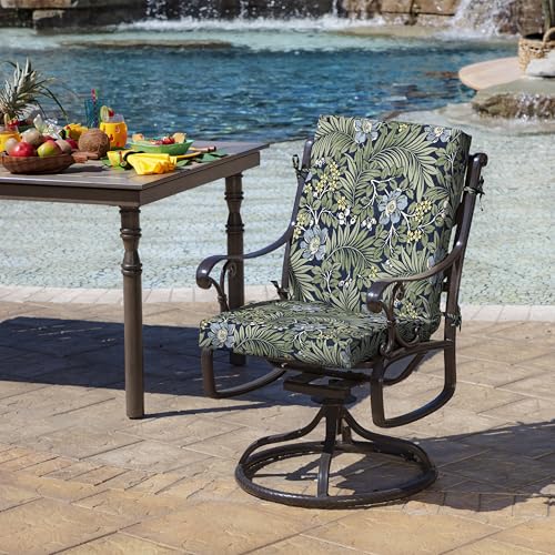 ARDEN Outdoor Dining Chair Cushion 20 x 20 in Weather-Proof Fade Resistant Sapphire Blue J523