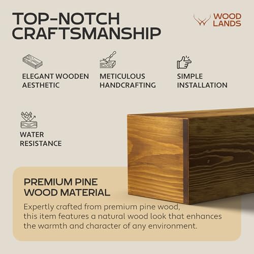 Woodlands-USA 72" Floating Fireplace Mantel Shelf, Rustic Wall Mounted, Charcoal Gray T535816