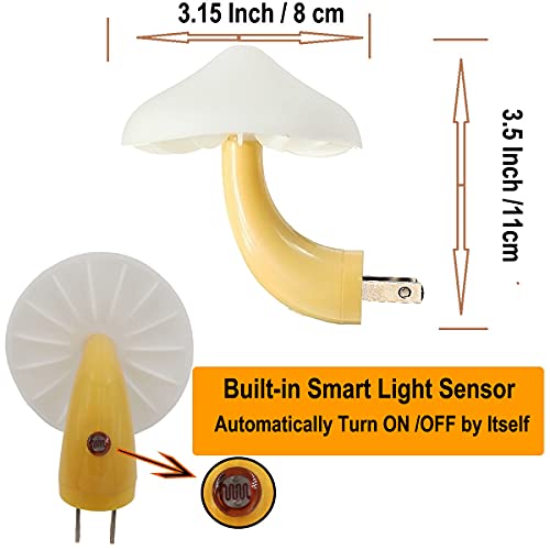 AUSAYE 4 Pack Plug in Mushroom LED Night Light for Bedroom R30736