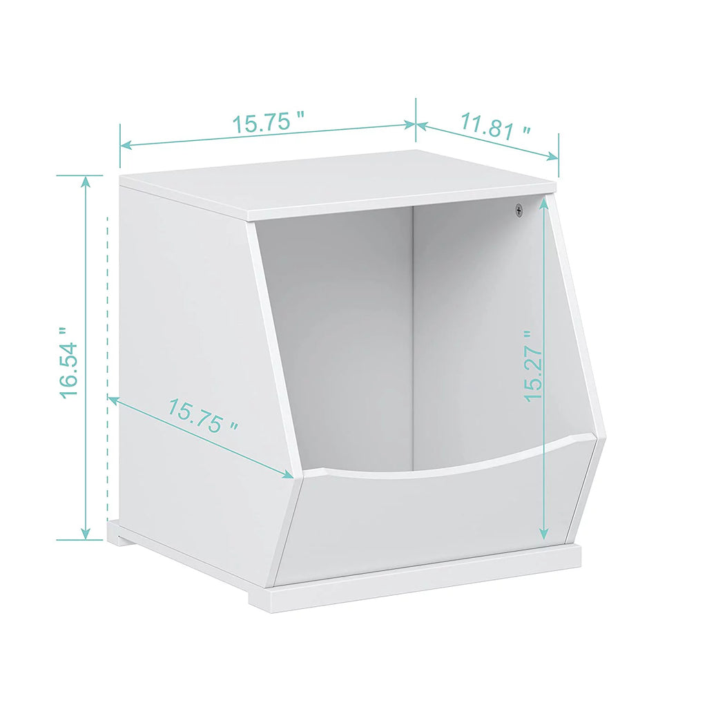 UTEX Toy Storage Organizer, Stackable Kids Toy Cubby, White C47264
