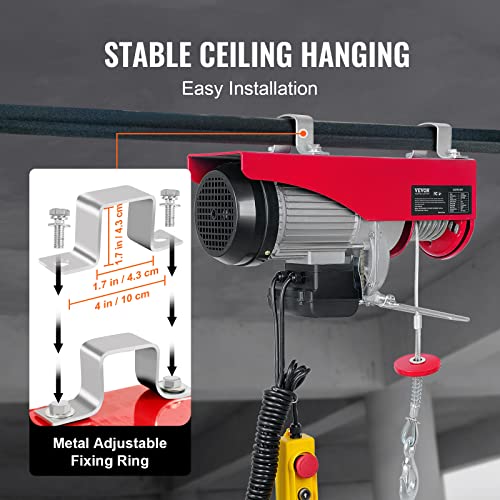 VEVOR Electric Hoist, 2200 lbs Capacity, 110V with Wireless Remote T6152