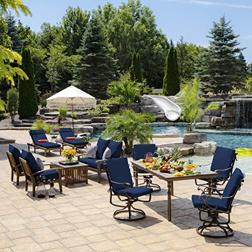 ARDEN Outdoor Dining Chair Cushion 20 x 20 in Weather-Proof Fade Resistant Sapphire Blue J523