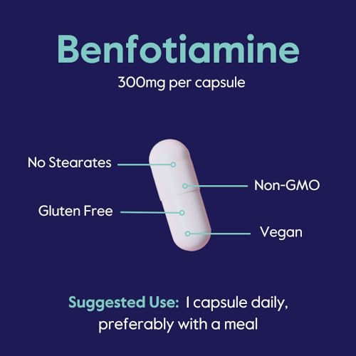 BESTVITE Benfotiamine 300mg 180 Vegetarian Capsules Vegan Non GMO L67000