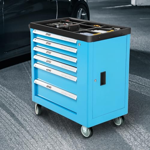 DNA MOTORING 7-Drawer Rolling Tool Cabinet Chest with Keyed Locking System, Green M137
