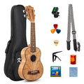 Kmise Soprano Ukulele Professional Mahogany Instrument 21 Inch Hawaiian Ukalalee for Beginner With Ukelele Starter Kit ( Free Online Lesson Bag Tuner Strap Replacement Strings Instruction Booklet )