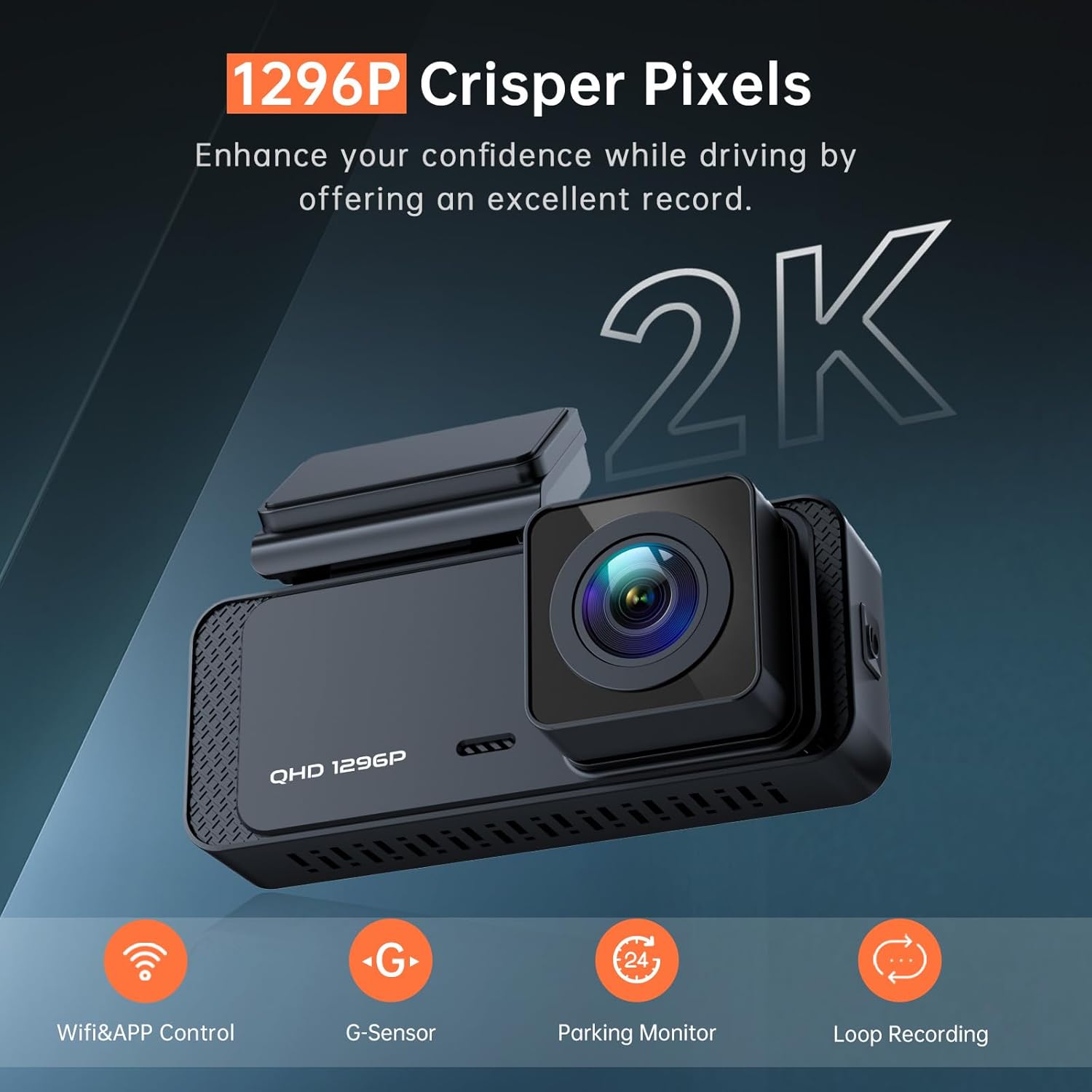 Veement V300 1296P WiFi Dash Camera for Cars with Night Vision F2089
