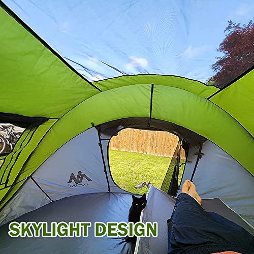 4 Person Pop Up Tent for Camping - AYAMAYA Waterproof Instant Family Tent with Skylight and Removable Rainfly I990