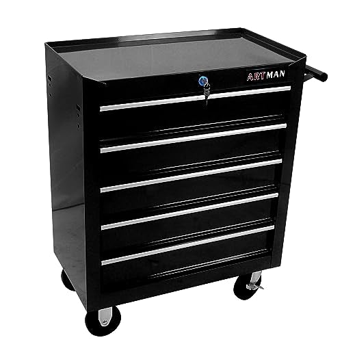 5-Drawer Rolling Tool Cart with Wheels, Black V51953