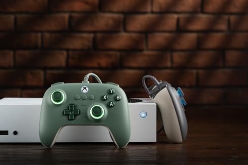 8Bitdo Ultimate C Wired Controller with Hall Effect Joysticks and RGB Lighting for Xbox Series X|S, Xbox One, Windows 10/11 - Dark Green D55426