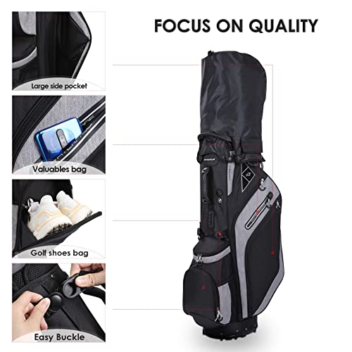 Golf Stand Bag 14 Way Top Dividers with Dual Strap and 8 Pockets U9064