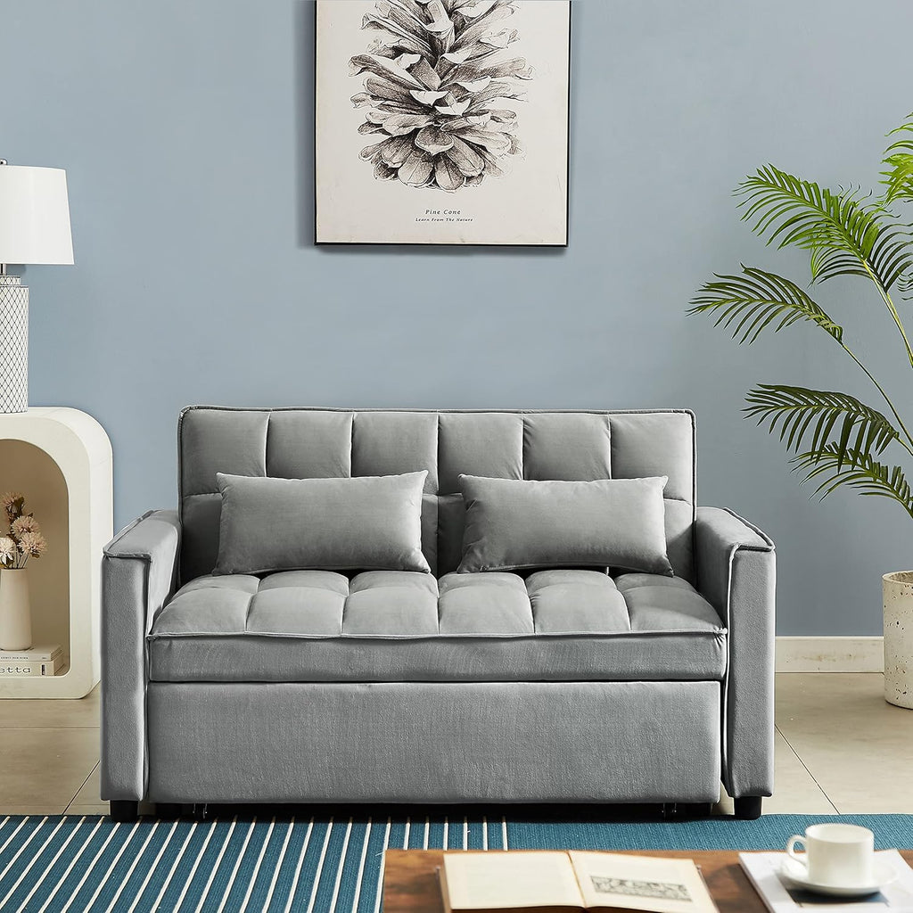 Eafurn Convertible Sleeper Sofa Bed with Adjustable Backrest, Grey E147724