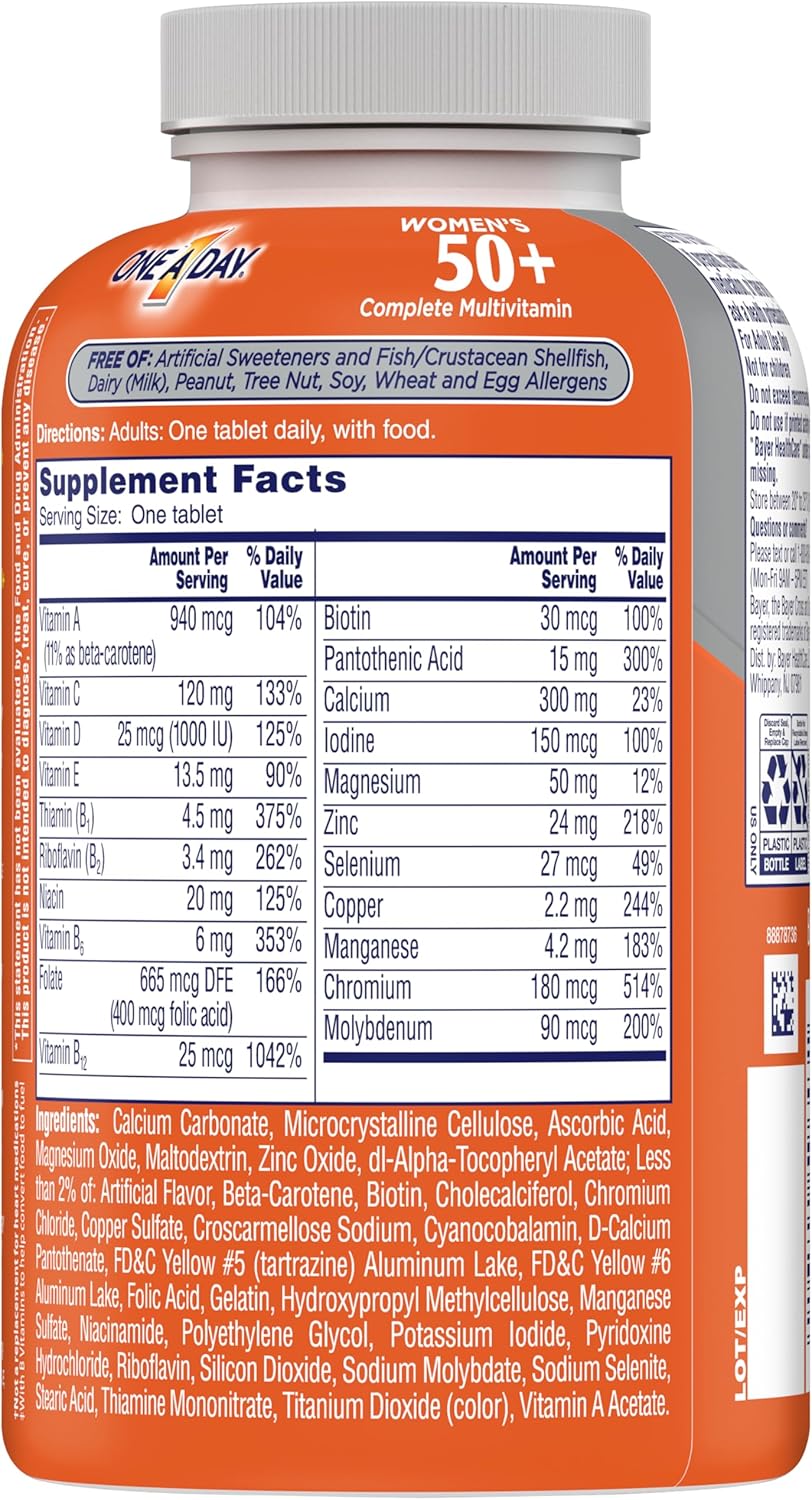 One A Day Women’s 50+ Multivitamin Tablets, 200 Count S182