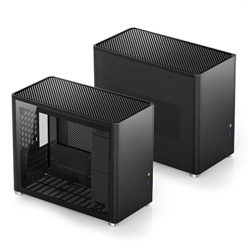 JONSBO D30 White Mini Micro ATX Tower Computer Case, Aluminum/Steel/Tempered Glass T59426