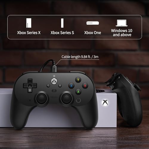 8bitdo Pro 2 Wired Controller for Xbox Series X|S, Xbox One, Windows 10/11, Black S143