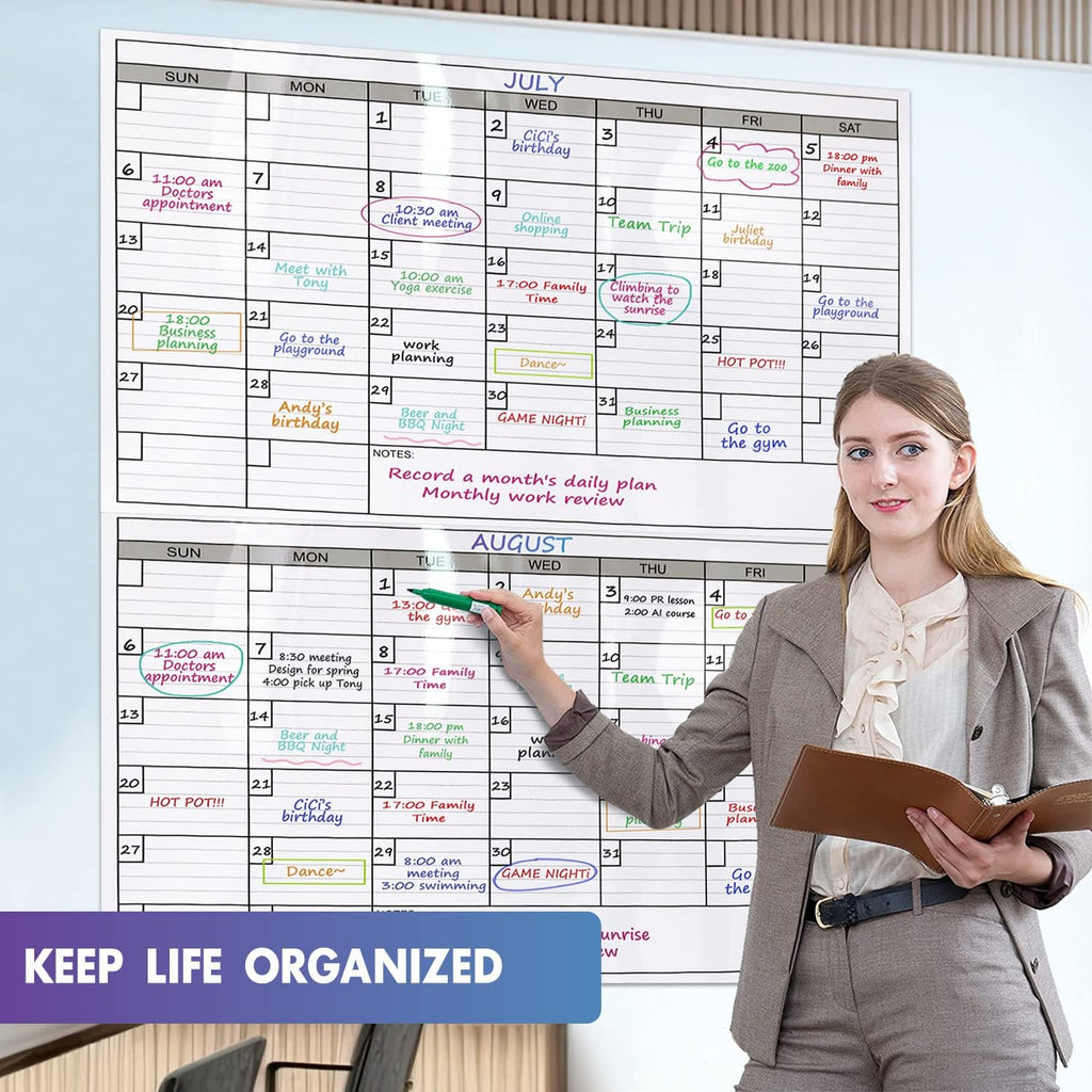 Dry Erase Two Month Laminated Wall Calendar 38" x 50" D611350