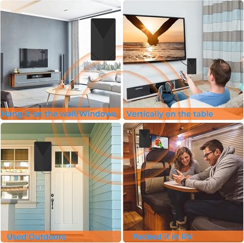TV Antenna Indoor 2000 Miles HDTV Digital Antenna for Smart TV Old TV 35FT Cable U120682