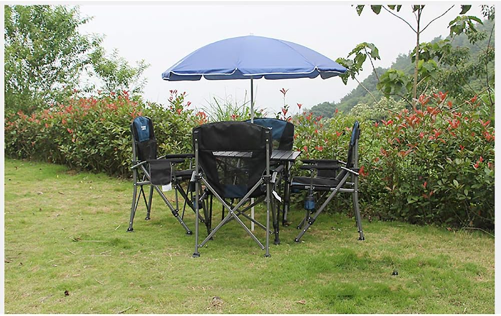 ASDFGH Heavy Duty Oversized Mesh Camping Folding Chair with Cup Holder, Blue J25900