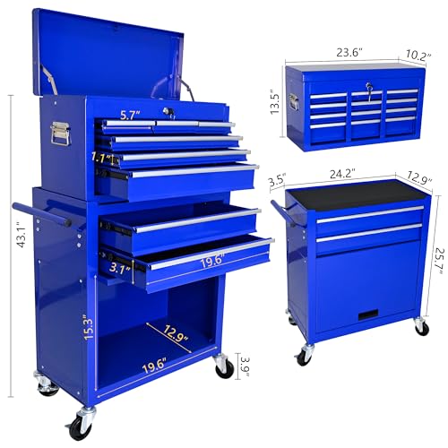 5-Drawer Rolling Tool Chest with Brake Casters, Black E95317