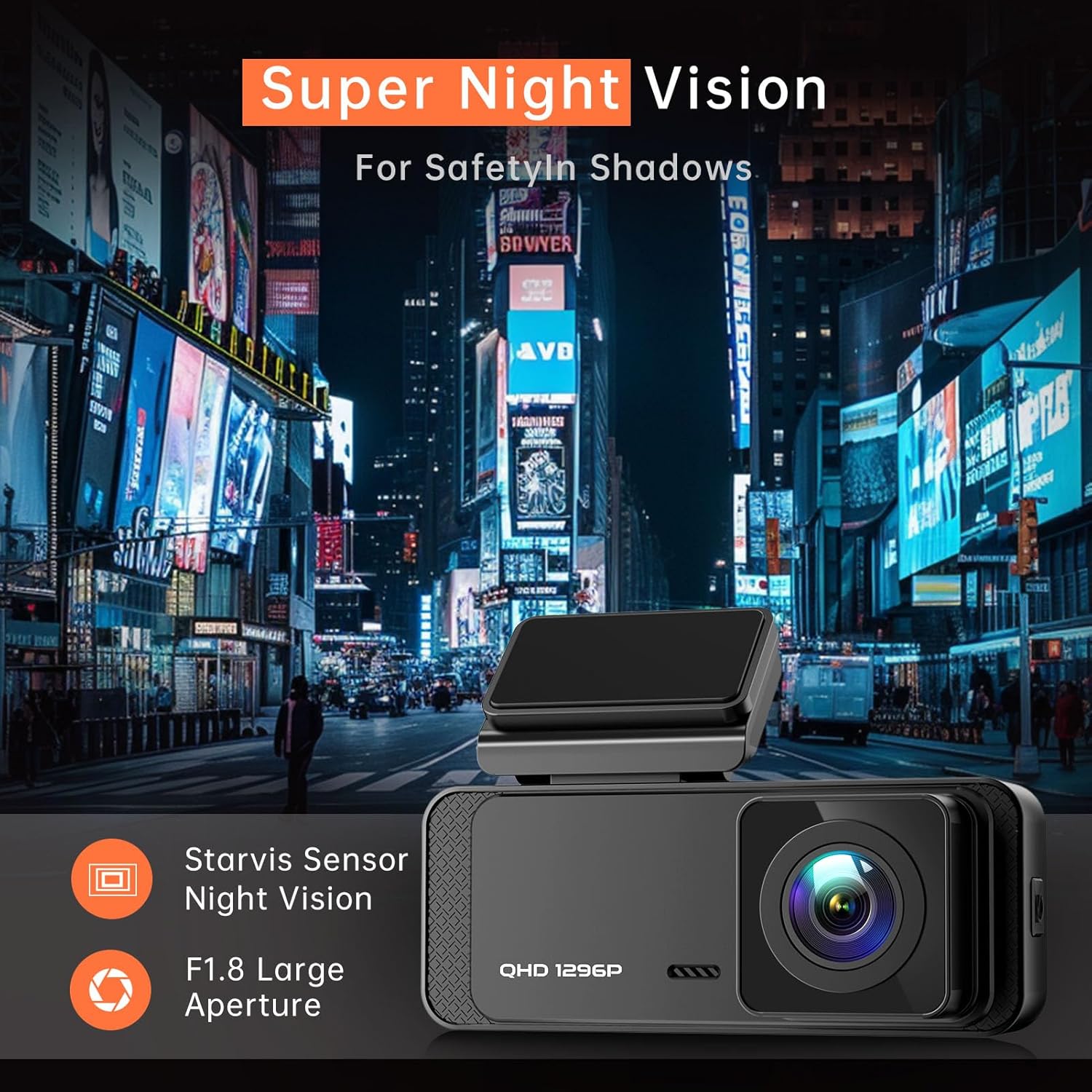 Veement V300 1296P WiFi Dash Camera for Cars with Night Vision F2089