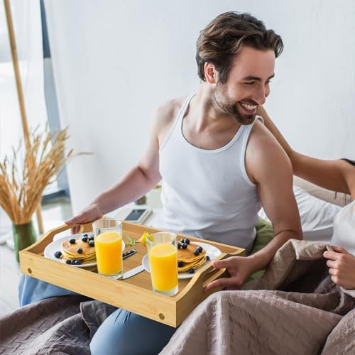 Bamboo Breakfast Bed Tray with Folding Legs D6004