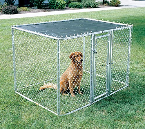 MidWest Homes for Pets Chain Link Portable Kennel with Sunscreen, 6x4x4 ft S13535