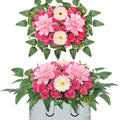 Artificial Cemetery Flower Saddles,Headstone Flower Saddle,Silks Artificial Cemetery Flowers for Outdoor Cemetery Headstones Memorial Decorations (Light blue)