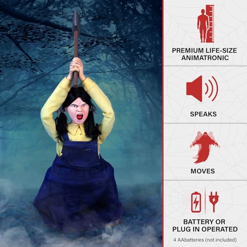 Haunted Hill Farm 5.9 ft Animatronic Lurching Woman by Tekky S393