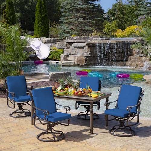 ARDEN Outdoor Dining Chair Cushion 20 x 20 in Weather-Proof Fade Resistant Sapphire Blue J523