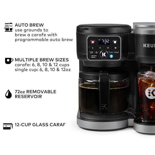 K-Duo Hot & Iced Single Serve & Carafe Coffee Maker, 72oz Reservoir C805620