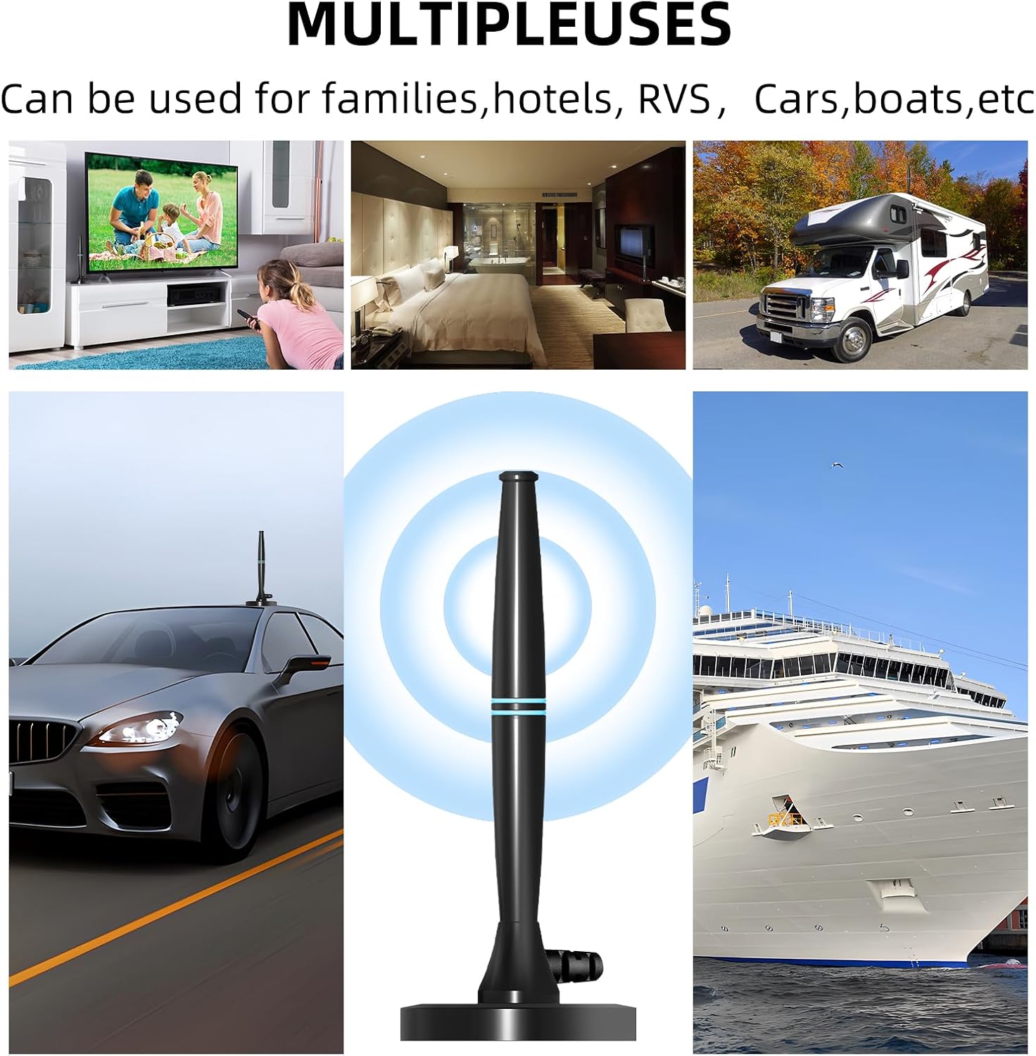 Amplified HDTV Indoor TV Antenna Long Range 4K 1080p W1895