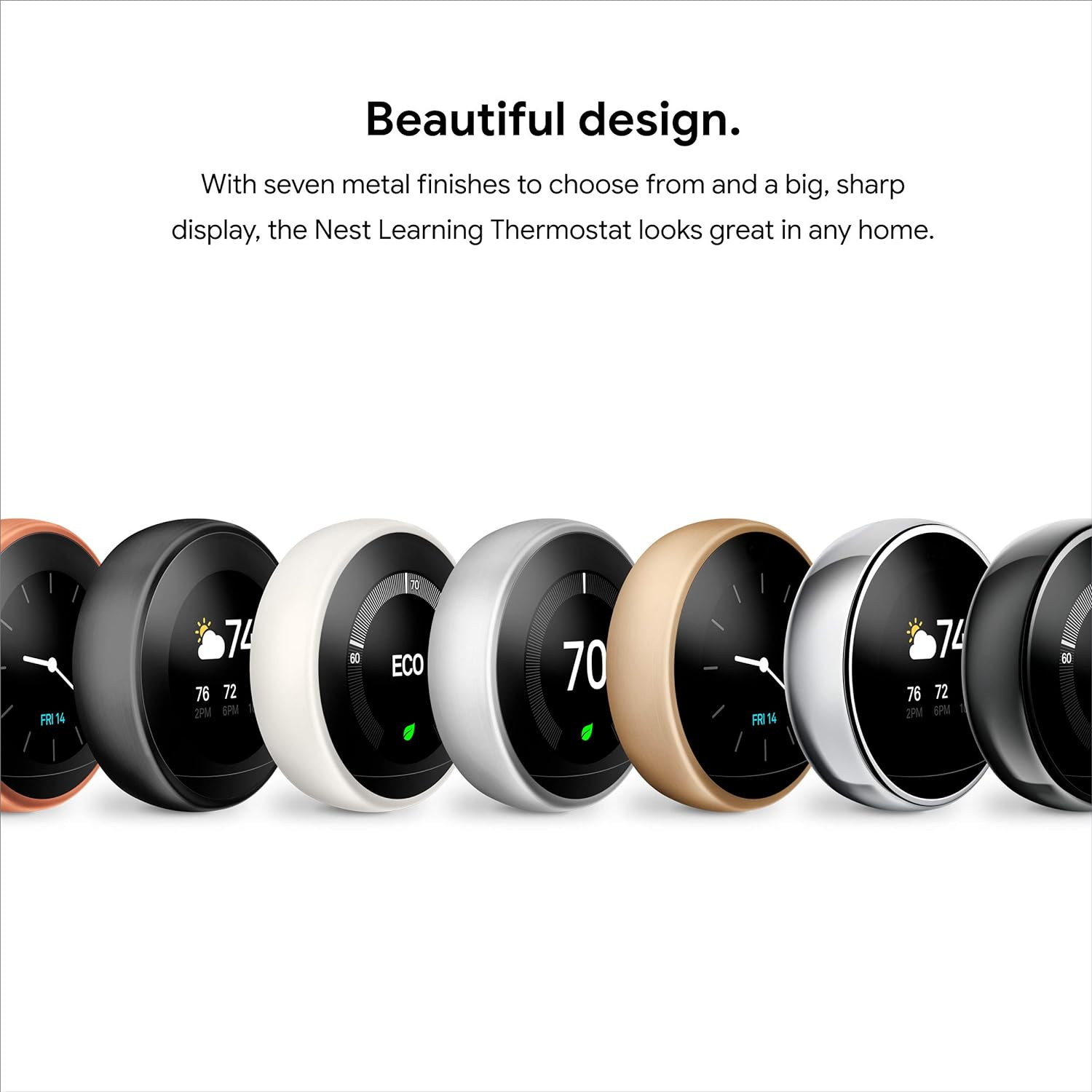 Google Nest Learning Thermostat 3rd Gen - Programmable Smart Thermostat for Home, Polished Steel A430597