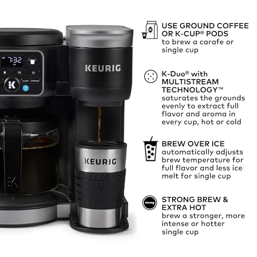 K-Duo Hot & Iced Single Serve & Carafe Coffee Maker, 72oz Reservoir C805620