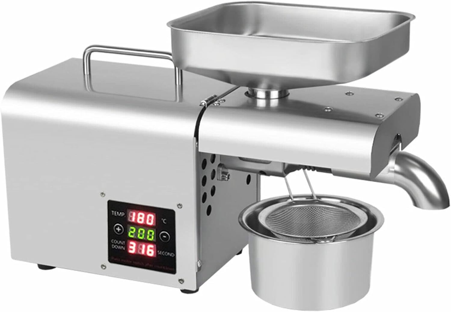 Oil Press Machine 110V 610W Stainless Steel with Temperature Control H910097