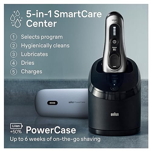 Braun Series 8 8577cc Electric Razor for Men, 5in1 SmartCare Center, Wet & Dry C91019