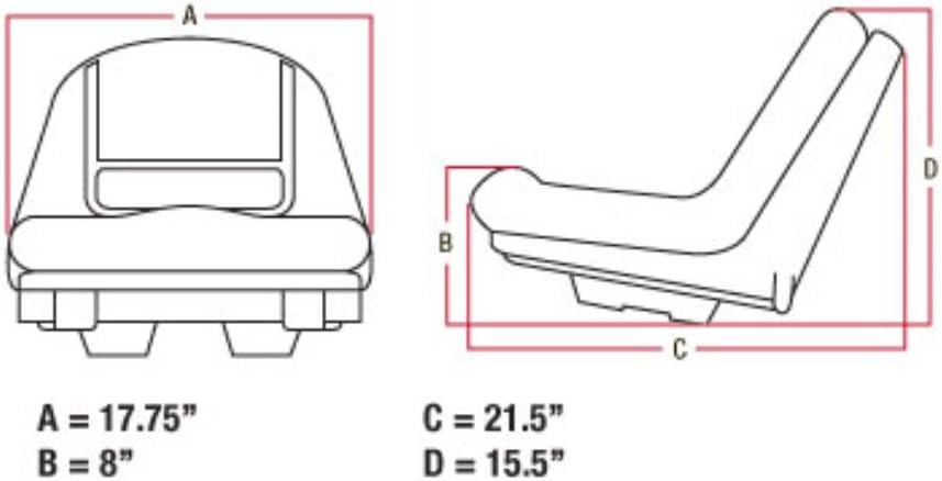 Deluxe High Back Seat for John Deere Riding Mower Lawn Tractor T989