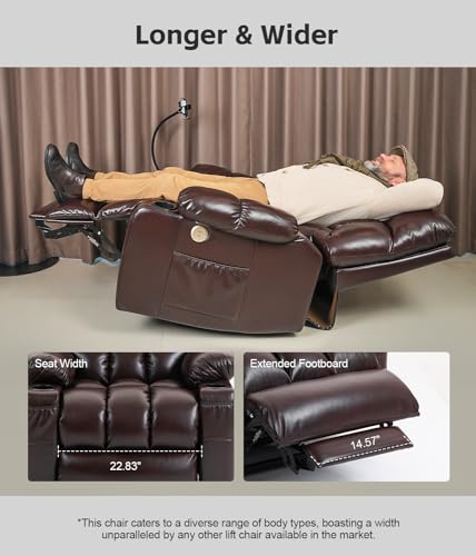 Dual Motor Power Lift Recliner Chair for Elderly with Heat and Massage, Grey L503633