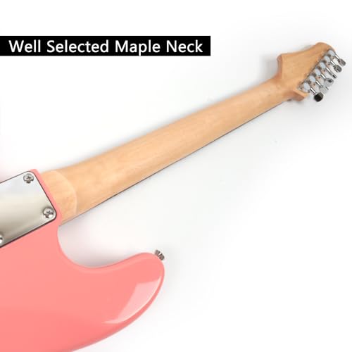 39 Inch Electric Guitar Basswood Body Maple Neck Rosewood Fretboard Gig Bag Pink X870