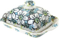 Blue Rose Polish Pottery Ariel Square Butter Dish