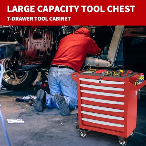 Rolling Tool Chest, Metal Tool Box with 5 Drawers, Lockable Garage Storage Cabinet Q978