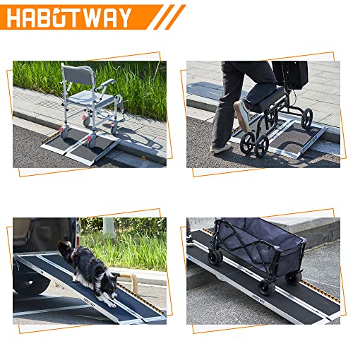 HABUTWAY 6ft Portable Wheelchair Ramp with Support Legs, 800Lbs Capacity S588178