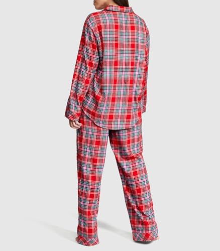 Victoria's Secret Flannel Long Pajama Set Women's Sleepwear G128