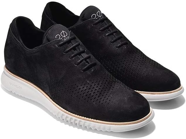 Cole Haan men's 2.zerogrand Laser Wingtip Oxford, Black Nubuck/Grey M937