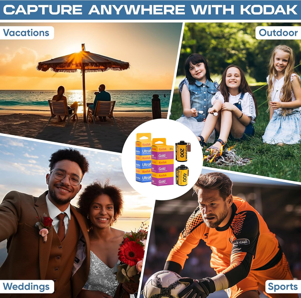 Kodak Ultramax 400 & Gold 200 35mm Film 3 Pack Bundle, 36exp M628