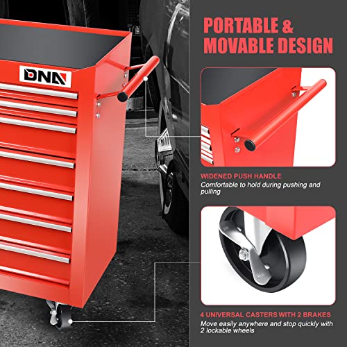 DNA MOTORING 7-Drawer Rolling Tool Cabinet Chest with Keyed Locking System, Green M137