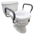 Carex E-Z Lock Raised Toilet Seat With Handles, 5" Toilet Seat Riser with Arms, Fits Most Toilets, Handicap Toilet Seat