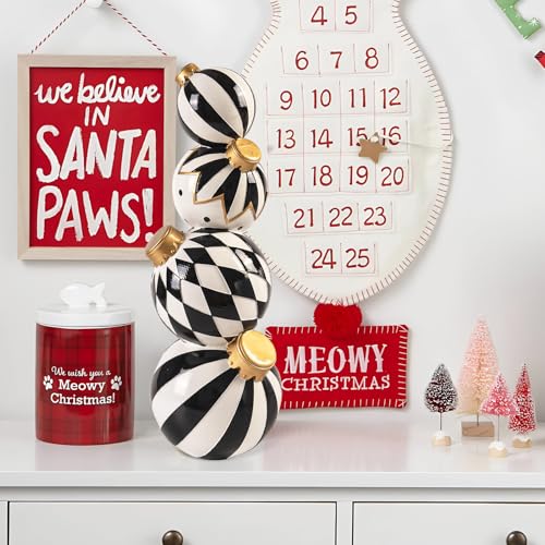 Black and White Checkered Snowman Christmas Decorations Indoor W584
