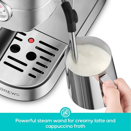 CASABREWS CM5418 Espresso Machine 20 Bar, Compact Espresso Maker with Milk Frother, Stainless Steel, Silver K680
