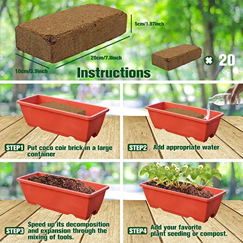 ZeeDix 8 Pcs Coco Coir Bricks for Plants Gardening F9796