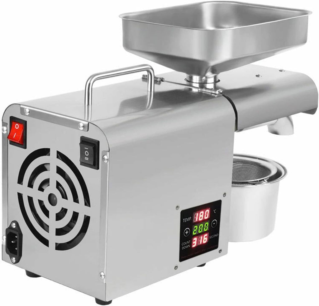 Oil Press Machine 110V 610W Stainless Steel with Temperature Control H910097